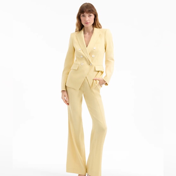 Veronica Beard miller Dickey Jacket blazer 12 nwt yellow linen blend $695 - Picture 2 of 9